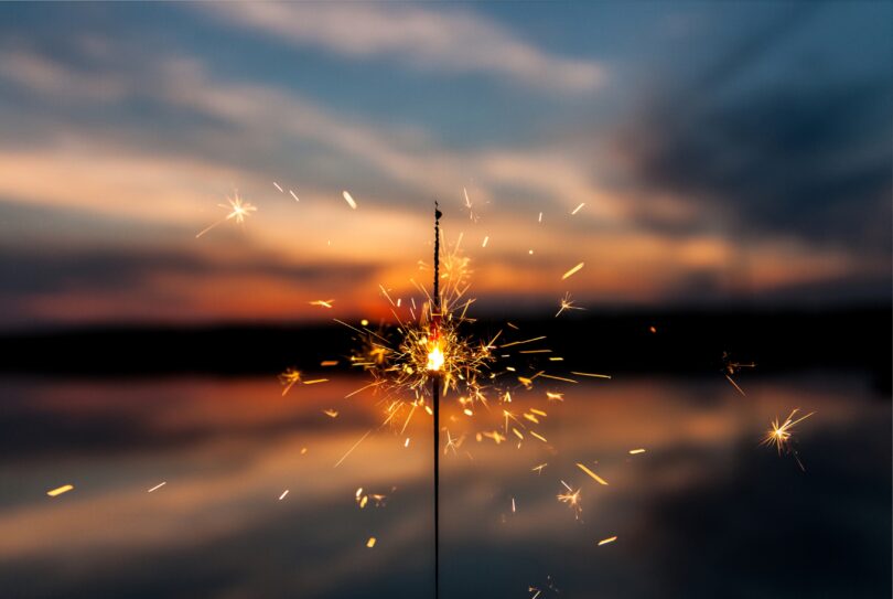 Photo of a sparkler burning